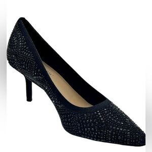 Thalia Sodi Women's Heathere Pointed-Toe Heel Pumps Black Flyknit - Medium 9.5
